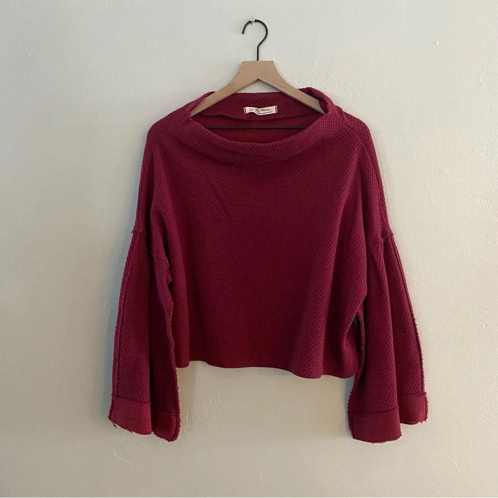 Free People Bunny Cropped Boat Neck Pullover